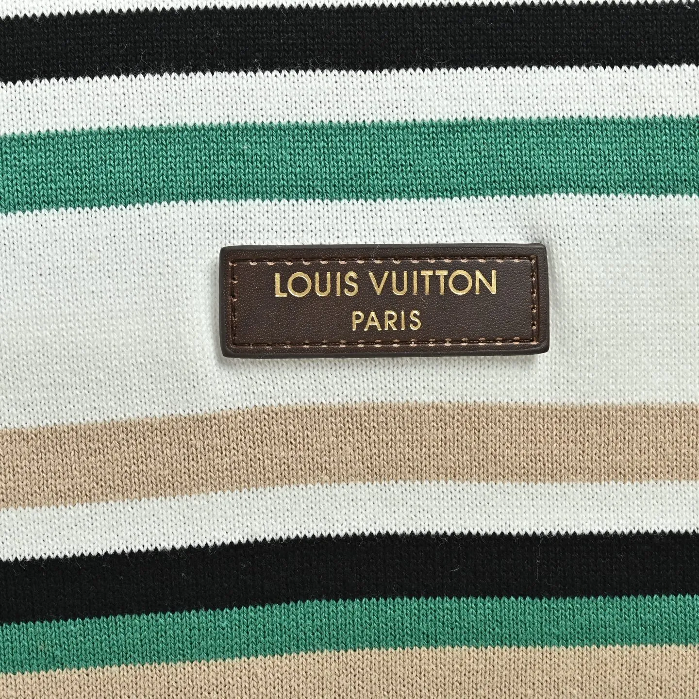 Louis Vuitton/Louis Vuitton 26ss leather brand striped knitted Polo short sleeves